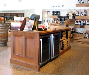 Reclaimed teak and French oak wine storage unit.
