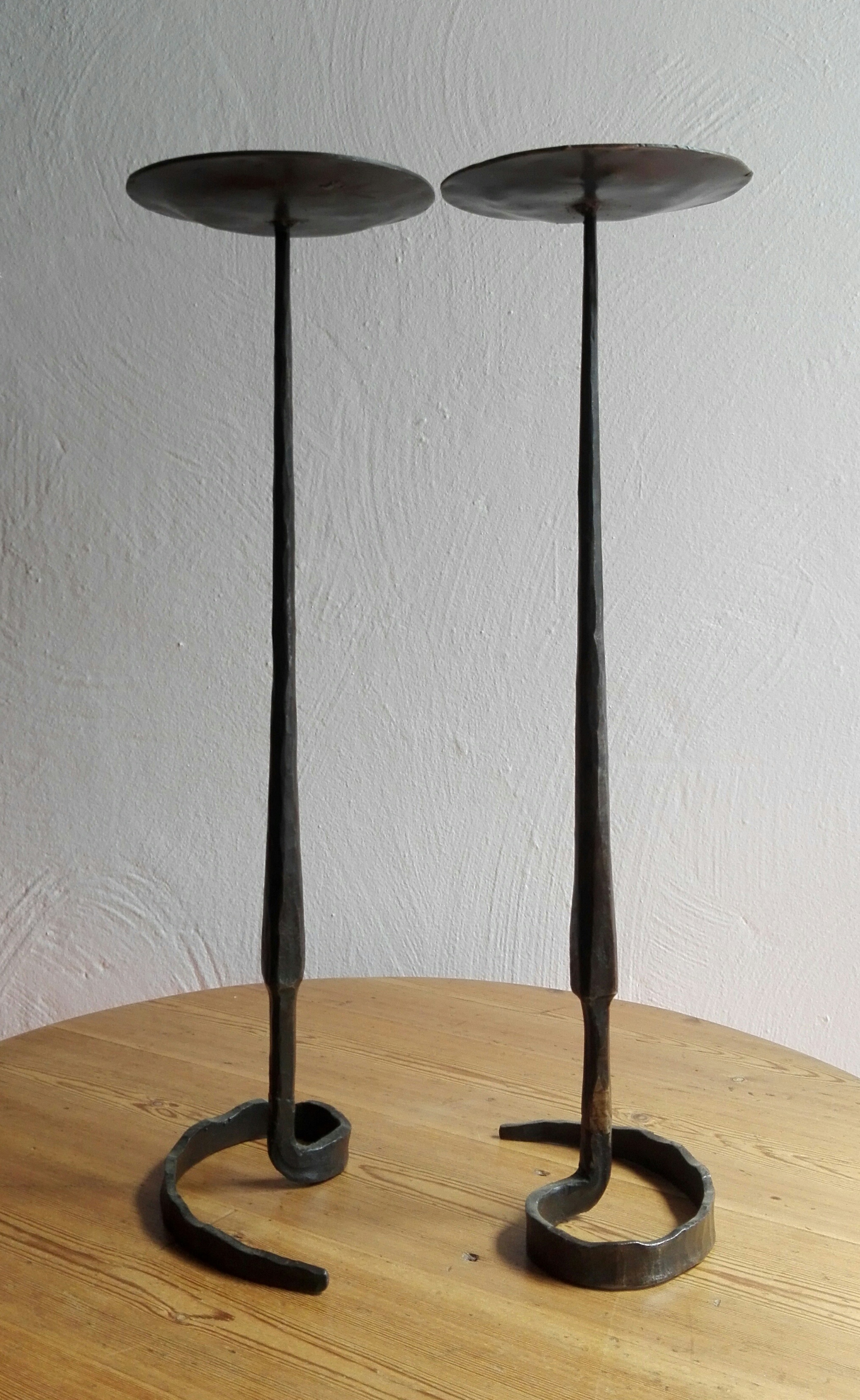 Pairs of wrought iron candlesticks Lutge Gallery