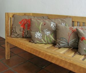 Bench made from reclaimed 19th century reclaimed Oregon pine
